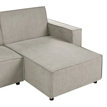 Hörnsoffa Romedal II - Beige, svart/Vänstervänd - Möbler - Soffa - Bäddsoffa - Hörnbäddsoffa
