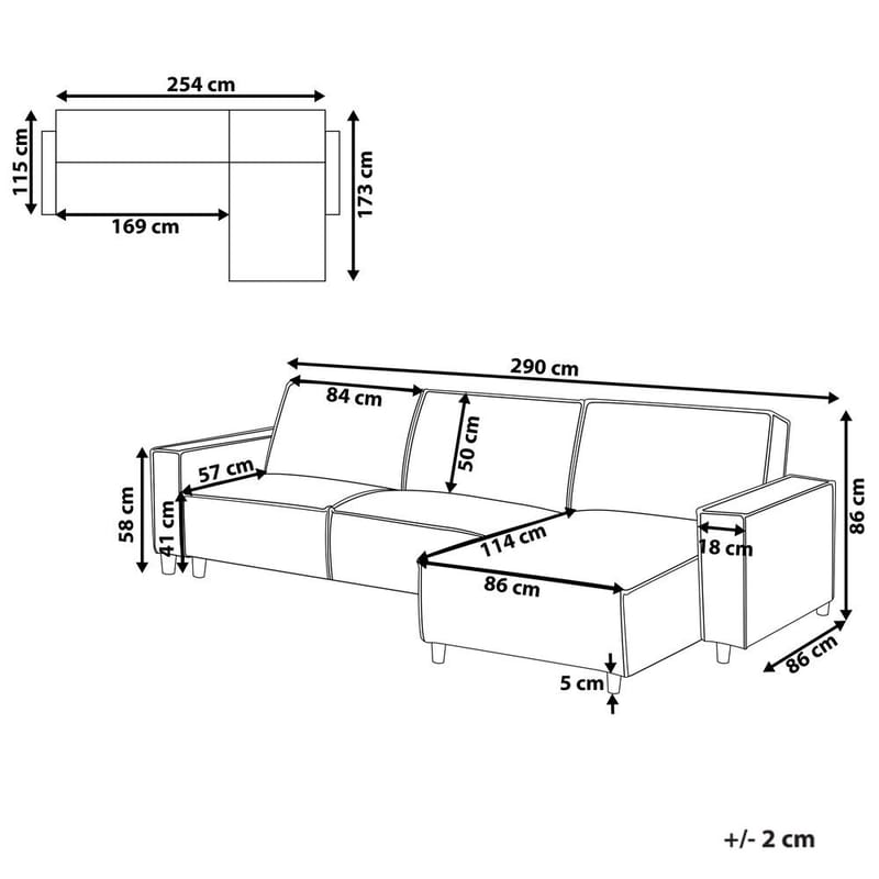 Hörnsoffa Romedal II - Grå, svart/Vänstervänd - Möbler - Soffa - Bäddsoffa - Hörnbäddsoffa