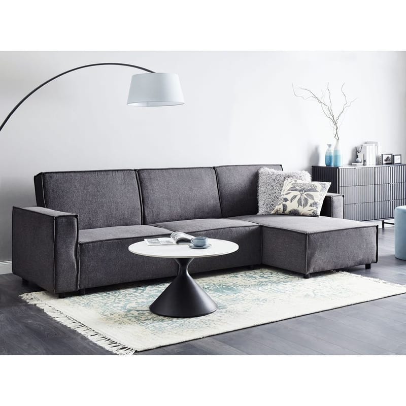 Hörnsoffa Romedal II - Grå, svart/Vänstervänd - Möbler - Soffa - Bäddsoffa - Hörnbäddsoffa