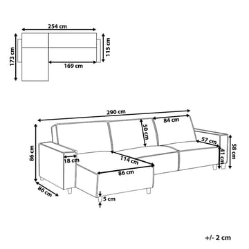 Hörnsoffa Romedal II - Grön, Svart/Högervänd - Möbler - Soffa - Bäddsoffa - Hörnbäddsoffa
