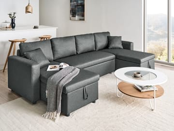 Hörnsoffa Sommen - Mörkgrå - Möbler - Soffa - Bäddsoffa - U bäddsoffa