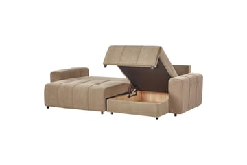 Hörnsoffa till vänster Vänstervänd Innvik - Brun, 213x156 cm - Möbler - Soffa - Bäddsoffa - Bäddsoffa divan