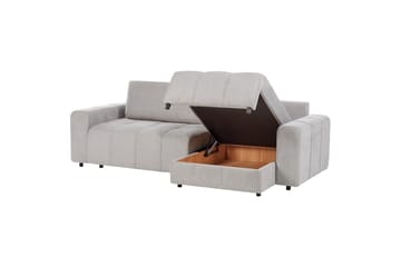 Hörnsoffa till vänster Vänstervänd Innvik - Grå, 213x156 cm - Möbler - Soffa - Bäddsoffa - Bäddsoffa divan