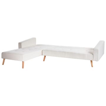 Hörnsoffa Vadso - Vit, ljust trä/Högervänd - Möbler - Soffa - Bäddsoffa - Hörnbäddsoffa