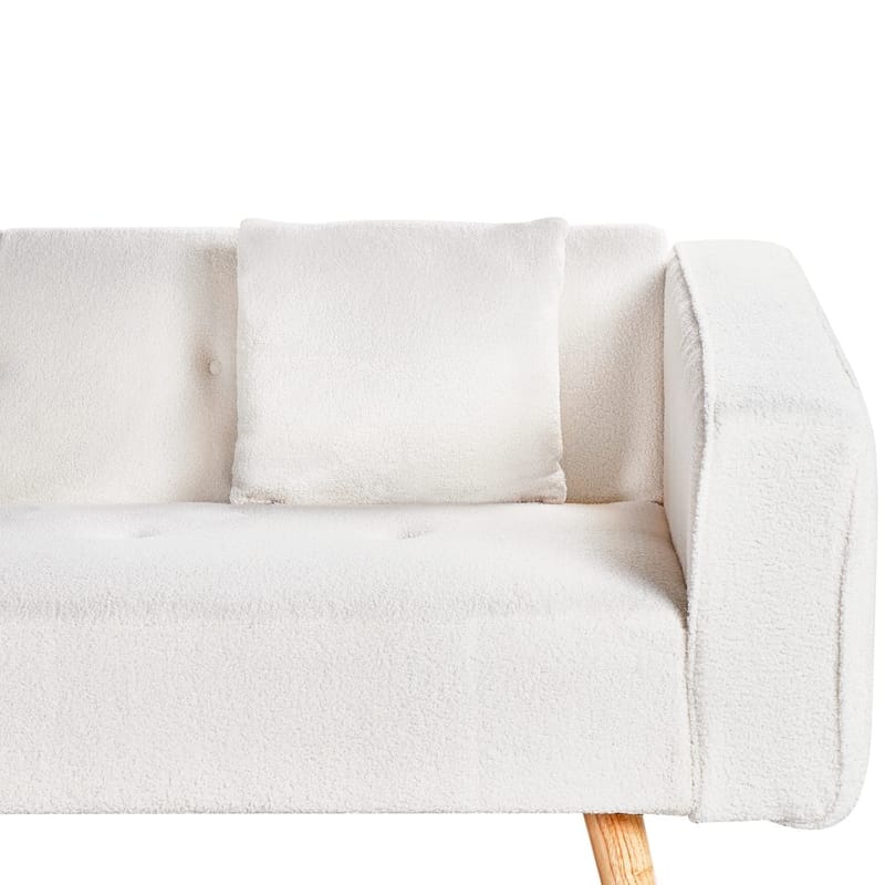 Hörnsoffa Vadso - Vit, ljust trä/Högervänd - Möbler - Soffa - Bäddsoffa - Hörnbäddsoffa