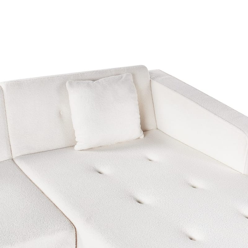 Hörnsoffa Vadso - Vit, ljust trä/Vänstervänd - Möbler - Soffa - Bäddsoffa - Hörnbäddsoffa