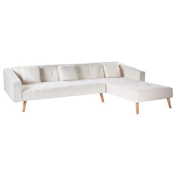 Hörnsoffa Vadso - Vit, ljust trä/Vänstervänd - Möbler - Soffa - Bäddsoffa - Hörnbäddsoffa