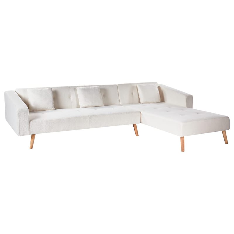 Hörnsoffa Vadso - Vit, ljust trä/Vänstervänd - Möbler - Soffa - Bäddsoffa - Hörnbäddsoffa