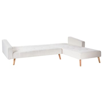Hörnsoffa Vadso - Vit, ljust trä/Vänstervänd - Möbler - Soffa - Bäddsoffa - Hörnbäddsoffa