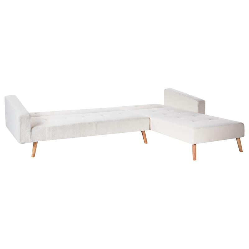 Hörnsoffa Vadso - Vit, ljust trä/Vänstervänd - Möbler - Soffa - Bäddsoffa - Hörnbäddsoffa