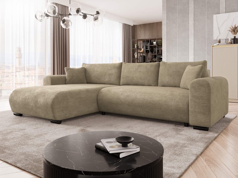 Handda 4-sits Bäddsoffa med Divan Vänster - Beige - Möbler - Soffa - Bäddsoffa - Hörnbäddsoffa