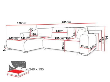 Handda 4-sits Divansoffa Vänster - Möbler - Soffa - Bäddsoffa - Hörnbäddsoffa