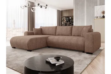 Handda Bäddsoffa med Divan 3-sits i Bouclé - Rosa - Möbler - Soffa - Bäddsoffa - Bäddsoffa divan