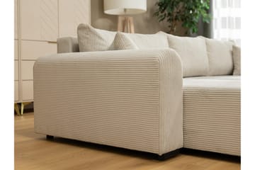 Handda Bäddsoffa med Divan 3-sits i Chenille - Vit - Möbler - Soffa - Bäddsoffa - Bäddsoffa divan