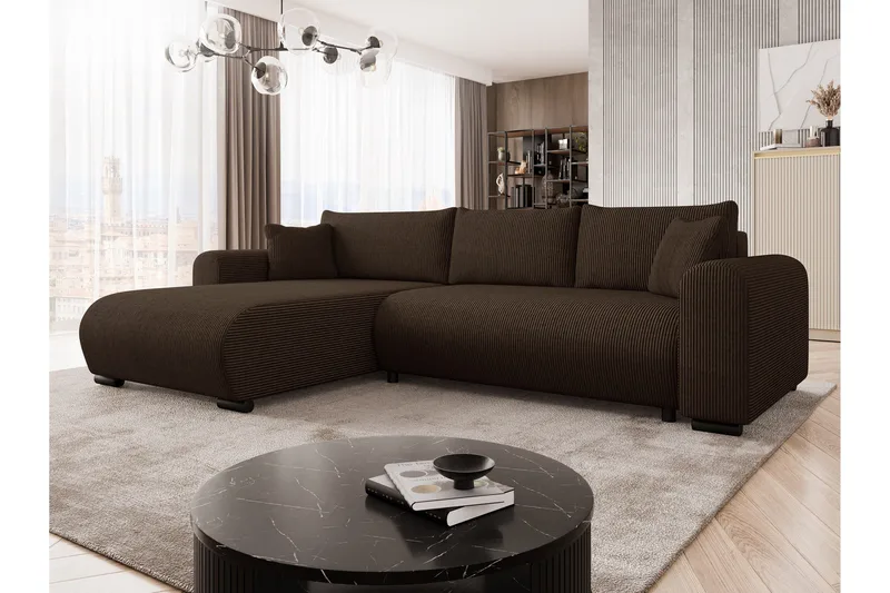 Handda Bäddsoffa med Divan 3-sits i Manchester - Brun - Möbler - Soffa - Bäddsoffa - Bäddsoffa divan