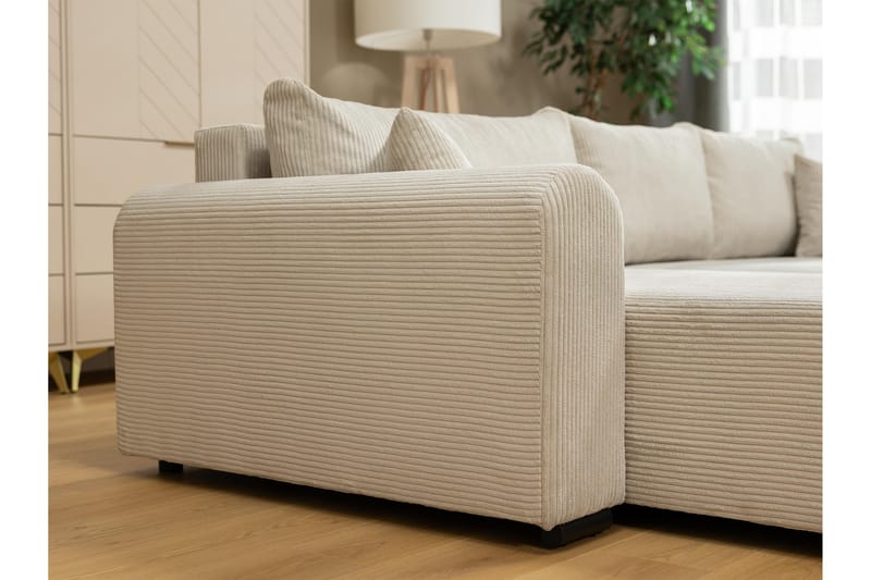 Handda Bäddsoffa med Divan 3-sits i Manchester - Rosa - Möbler - Soffa - Bäddsoffa - Bäddsoffa divan