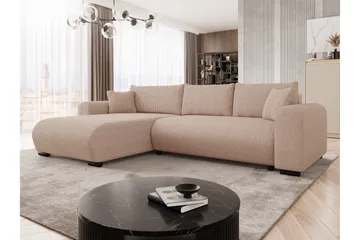 Handda Bäddsoffa med Divan 3-sits i Manchester - Rosa - Möbler - Soffa - Bäddsoffa - Bäddsoffa divan