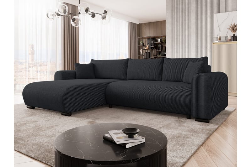 Handda Bäddsoffa med Divan 3-sits i Manchester - Svart - Möbler - Soffa - Bäddsoffa - Bäddsoffa divan