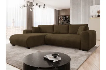 Handda Bäddsoffa med Divan 3-sits i Sammet - Brun - Möbler - Soffa - Bäddsoffa - Bäddsoffa divan