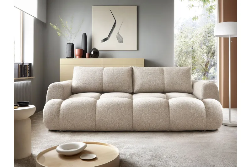 Handu Bäddsoffa 3-sits, Grå/Beige