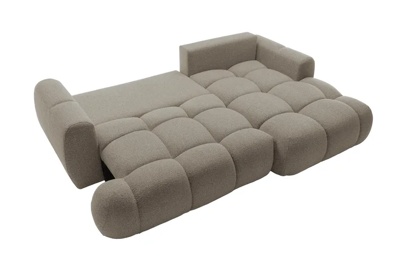 Handu Bäddsoffa med Divan 3-sits i Bouclé - Beige - Möbler - Soffa - Bäddsoffa - Bäddsoffa divan