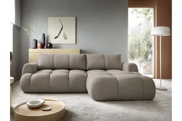 Handu Bäddsoffa med Divan 3-sits i Bouclé - Brun - Möbler - Soffa - Bäddsoffa - Bäddsoffa divan