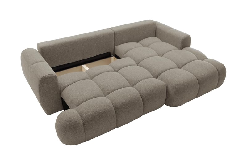 Handu Bäddsoffa med Divan 3-sits i Bouclé - Brun - Möbler - Soffa - Bäddsoffa - Bäddsoffa divan
