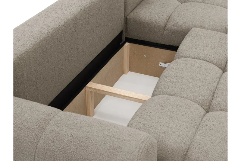 Handu Bäddsoffa med Divan 3-sits i Bouclé - Mörkgrå - Möbler - Soffa - Bäddsoffa - Bäddsoffa divan