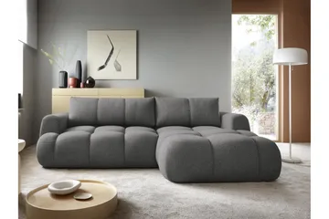 Handu Bäddsoffa med Divan 3-sits i Bouclé - Mörkgrå - Möbler - Soffa - Bäddsoffa - Bäddsoffa divan