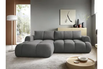 Handu Bäddsoffa med Divan 3-sits i Bouclé - Mörkgrå - Möbler - Soffa - Bäddsoffa - Bäddsoffa divan