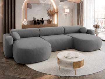 Hanish Bäddsoffa Dubbeldivan 5-sits - Grå - Möbler - Soffa - Bäddsoffa - U bäddsoffa