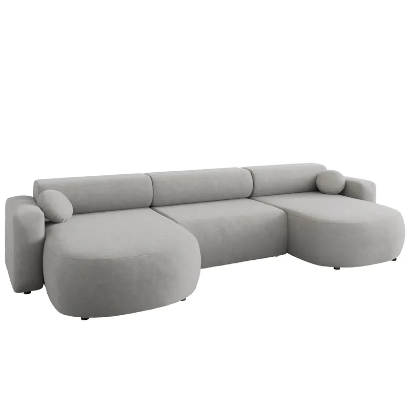 Hanish Bäddsoffa Dubbeldivan 5-sits - Grå - Möbler - Soffa - Bäddsoffa - U bäddsoffa