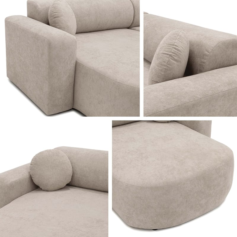 Hanish Bäddsoffa Dubbeldivan 5-sits - Grå - Möbler - Soffa - Bäddsoffa - U bäddsoffa