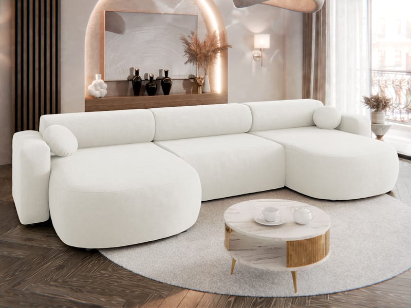 Hanish Bäddsoffa Dubbeldivan 5-sits - Vit - Möbler - Soffa - Bäddsoffa - U bäddsoffa