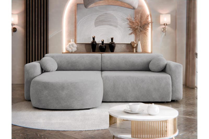 Hanish Bäddsoffa med Divan 3-sits - Grå - Möbler - Soffa - Bäddsoffa - Bäddsoffa divan