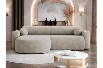 Hanish Bäddsoffa med Divan 3-sits i Plysch - Beige - Möbler - Soffa - Bäddsoffa - Bäddsoffa divan