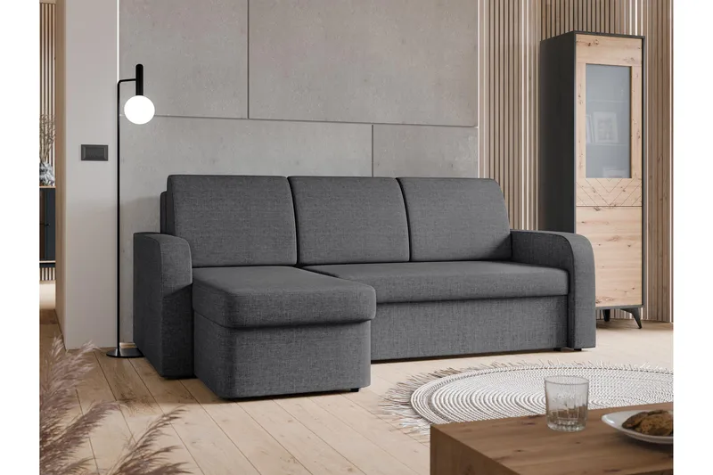 Hardev Bäddsoffa med Divan 3-sits - Grå - Möbler - Soffa - Bäddsoffa - Bäddsoffa divan