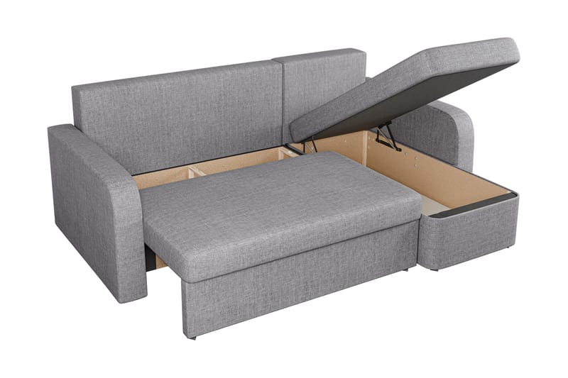 Hardev Bäddsoffa med Divan 3-sits - Grå - Möbler - Soffa - Bäddsoffa - Bäddsoffa divan