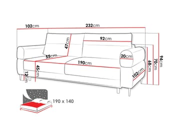 Hawara Bäddsoffa 2-sits - Grå - Möbler - Soffa - Bäddsoffa - 2 sits bäddsoffa