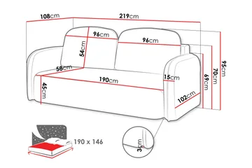 Hemanti Bäddsoffa 2-sits - Beige/Grå - Möbler - Soffa - Bäddsoffa - 2 sits bäddsoffa