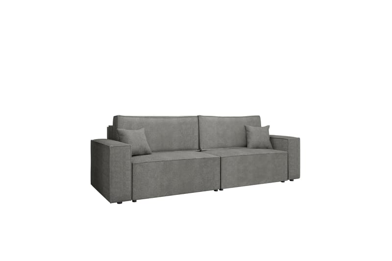 Hobson Bäddsoffa 3-sits i Plysch - Grå - Möbler - Soffa - Bäddsoffa - 3 sits bäddsoffa