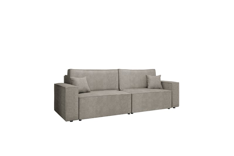 Hobson Bäddsoffa 3-sits i Plysch - Grå - Möbler - Soffa - Bäddsoffa - 3 sits bäddsoffa