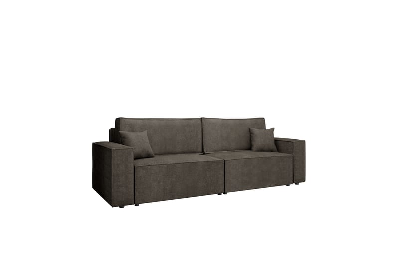 Hobson Bäddsoffa 3-sits i Plysch - Grå - Möbler - Soffa - Bäddsoffa - 3 sits bäddsoffa