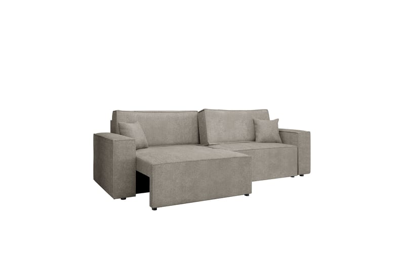 Hobson Bäddsoffa 3-sits i Plysch - Grå - Möbler - Soffa - Bäddsoffa - 3 sits bäddsoffa