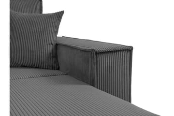 Hobson Bäddsoffa 3-sits i Plysch - Grå - Möbler - Soffa - Bäddsoffa - 3 sits bäddsoffa