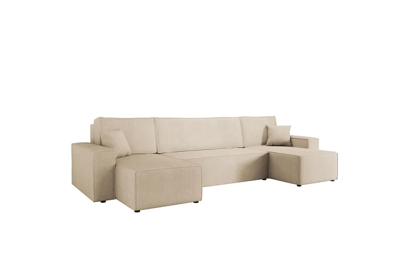 Hobson Bäddsoffa Dubbeldivan 4-sits i Plysch, Beige
