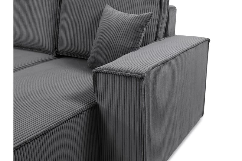 Hobson Bäddsoffa Dubbeldivan 4-sits i Plysch - Grå - Möbler - Soffa - Bäddsoffa - U bäddsoffa