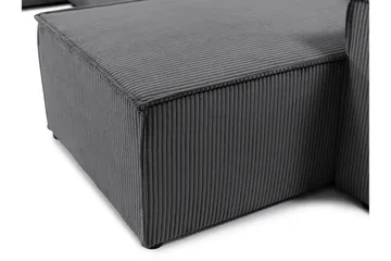 Hobson Bäddsoffa Dubbeldivan 4-sits i Plysch - Grå - Möbler - Soffa - Bäddsoffa - U bäddsoffa