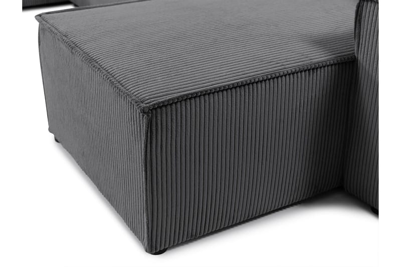 Hobson Bäddsoffa Dubbeldivan 4-sits i Plysch - Grå - Möbler - Soffa - Bäddsoffa - U bäddsoffa