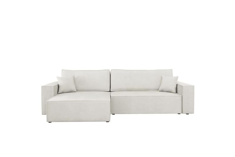 Hobson Bäddsoffa med Divan 3-sits i Plysch, Vit